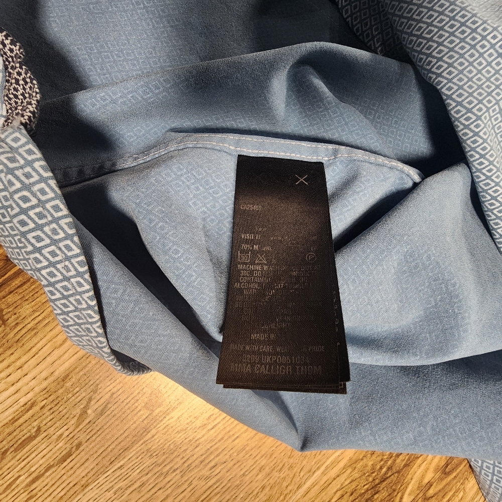 Ted Baker Men's Dense Geo Pattern Blue Casual Shirt, Size L - 4 Long Sleeves - Picture 11 of 15